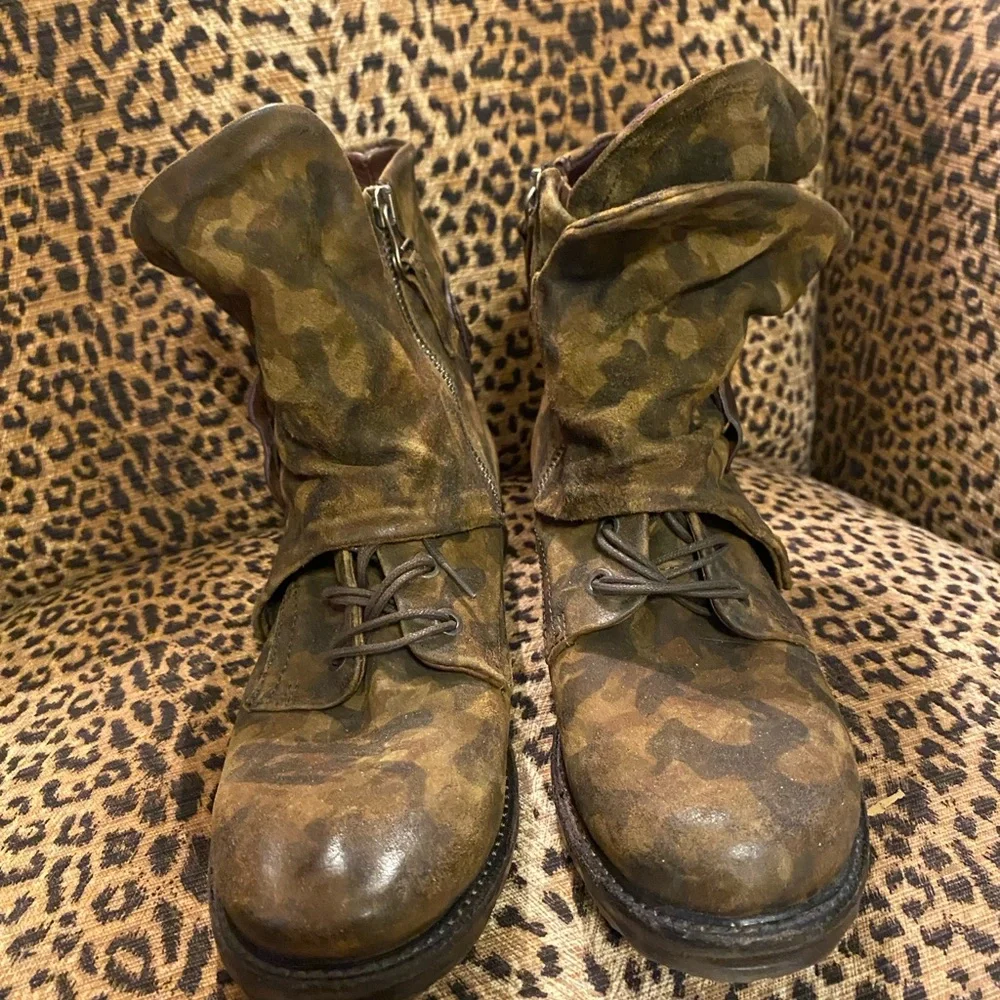 AS98 Camouflage Leather Ankle Boots - Picture 3 of 10